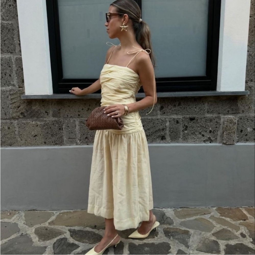Zara Draped Midi Dress Size S - Picture 7 of 16